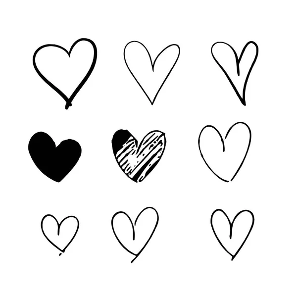 Διανυσματικές καρδιές ορίζεται διαφορετικό στυλ και σχήμα — Διανυσματικό Αρχείο