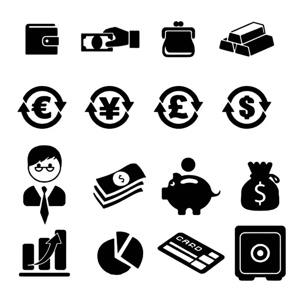 Εικονίδια που σχετίζονται με Money πορτοφόλι διάνυσμα — Διανυσματικό Αρχείο