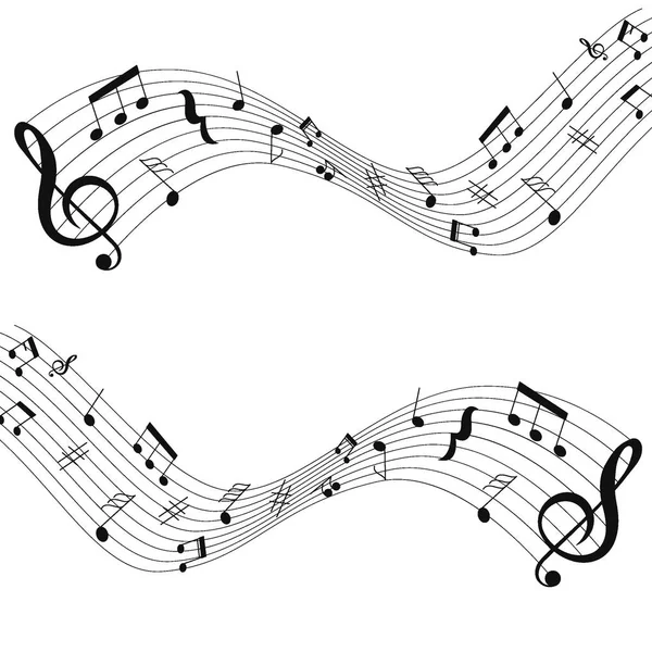 Music notes musical notes White background - Vector illustrator — Stock Vector