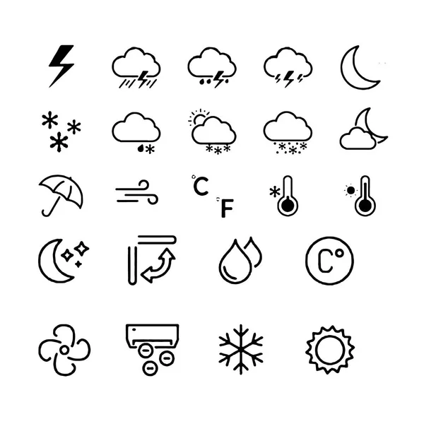 Ikony počasí s bílým pozadím vektor — Stockový vektor