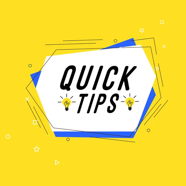 Quick tips Colorful banner Vector illustrator — Stock Vector