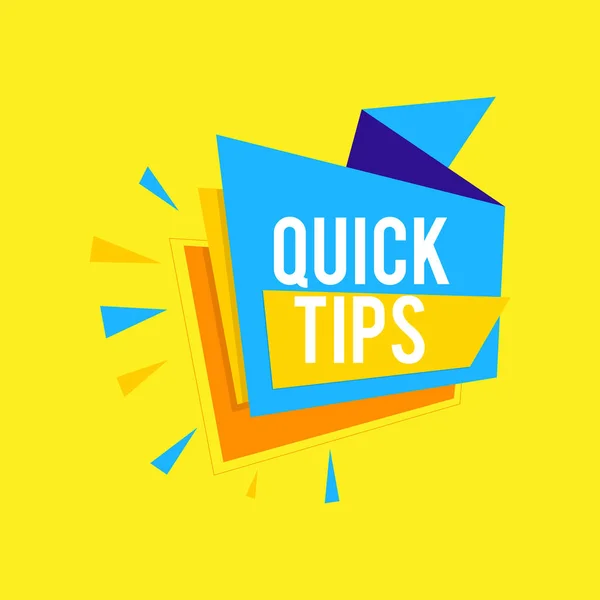 Quick tips Modern helpful tips Vector illustration — Stock Vector