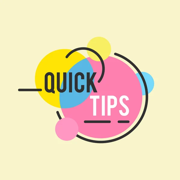 Snabbtips moderna användbara tips vektor illustration — Stock vektor