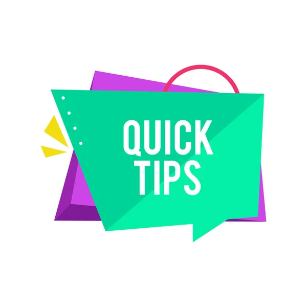 Quick tips Modern helpful tips Vector illustration — Stock Vector