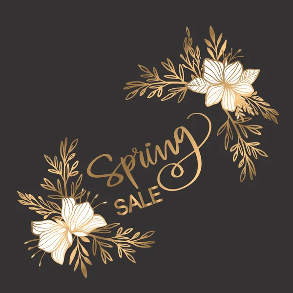 Frühling Verkauf Banner Design Vektor Illustration — Stockvektor