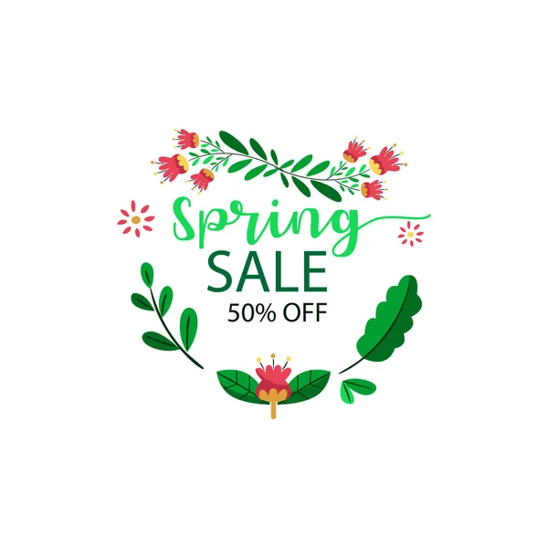 Banner de ventas de primavera Diseño Vector Ilustración — Vector de stock