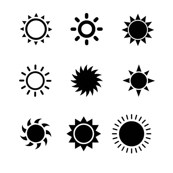 太阳集矢量手工绘制插图矢量 — 图库矢量图片