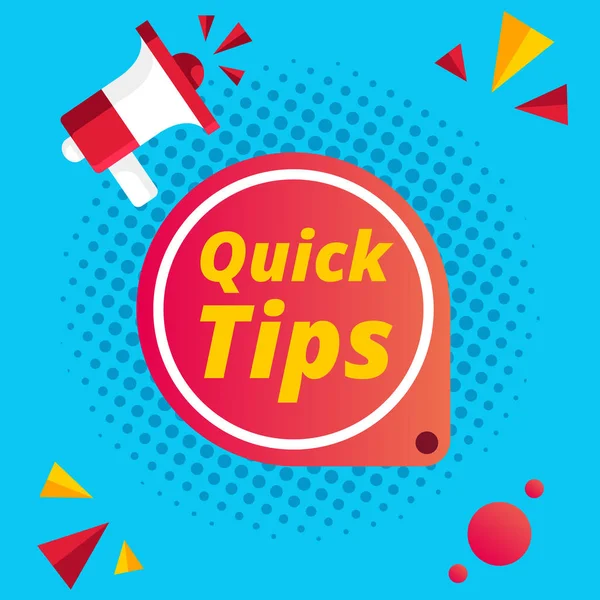 Quick tips Modern helpful tips composition with flat design - Vector illustrator — Stock Vector