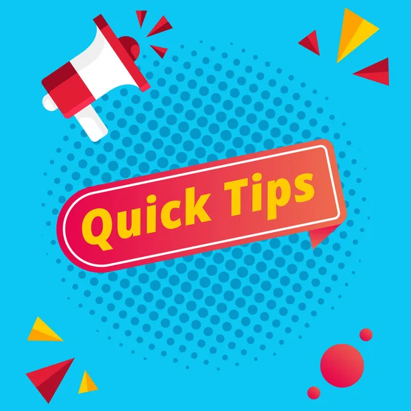 Quick tips Modern helpful tips composition with flat design - Vector illustrator — Stock Vector