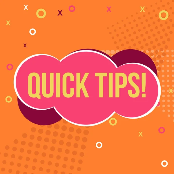 Quick tips Modern helpful tips composition with flat design - Vector illustrator — Stock Vector