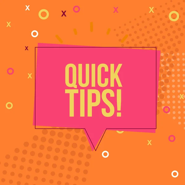 Quick tips Modern helpful tips composition with flat design - Vector illustrator — Stock Vector