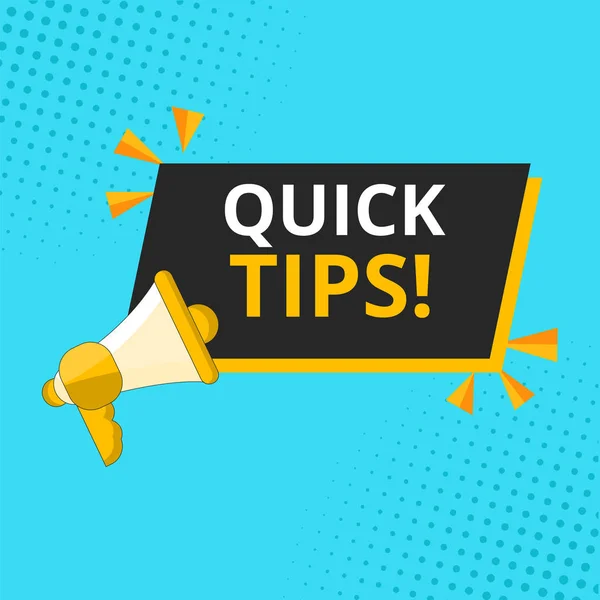 Quick tips Modern helpful tips composition with flat design - Vector illustrator — Stock Vector