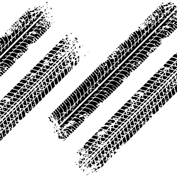 Grunge Reifen Spur Vektor drucken schmutzige texturierte Vektor Illustration — Stockvektor