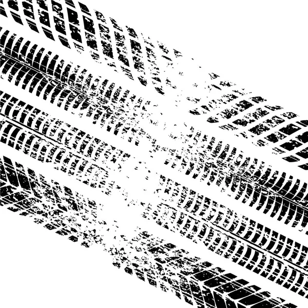 Grunge Reifen Spur Vektor drucken schmutzige texturierte Vektor Illustration — Stockvektor