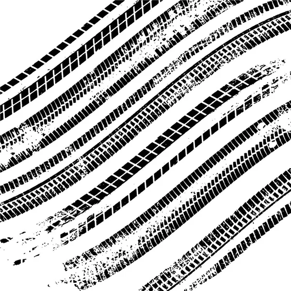 Grunge pneu faixa vetor impressão sujo texturizado vetor ilustração — Vetor de Stock