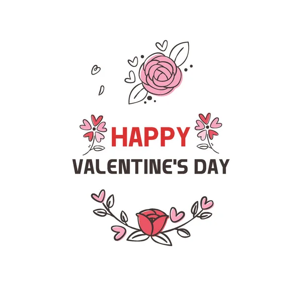 Happy Valentines Day Sweet card design with label Vector — Stock Vector