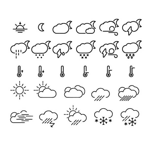 날씨 아이콘 세트 일러스트 벡터 디자인 벡터 — 스톡 벡터