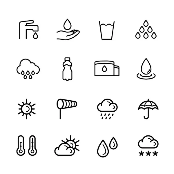 Wetter-Symbole setzen Illustration Vektor-Design-Vektor — Stockvektor