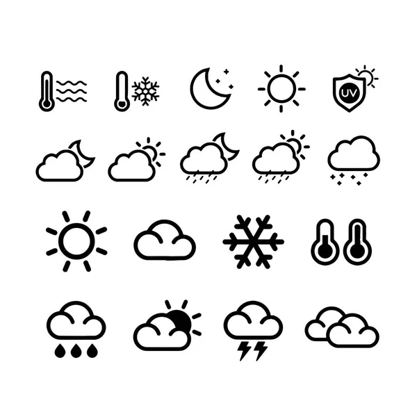 Wetter-Symbole setzen Illustration Vektor-Design-Vektor — Stockvektor