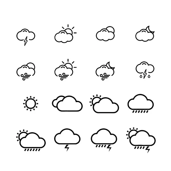 Icônes météo ensemble Illustration vectoriel design vectoriel — Image vectorielle