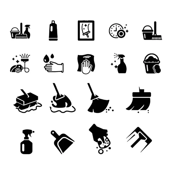 Set of Cleaning Related Vector Line Icons — Stock Vector