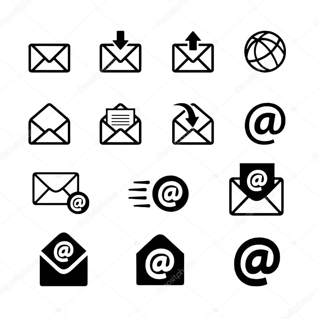 Mail icon isolated on White Background Vector illustration