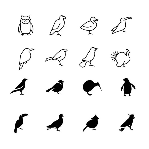 Icono de aves aislado en el fondo Ilustración vectorial — Vector de stock
