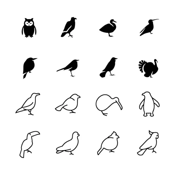 Icono de aves aislado en el fondo Ilustración vectorial — Archivo Imágenes Vectoriales