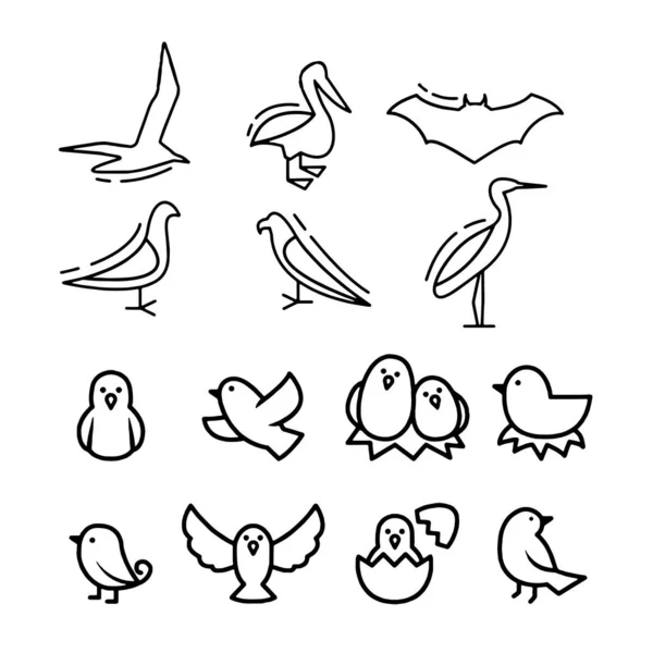 Icône Oiseaux isolé sur fond Illustration vectorielle — Image vectorielle