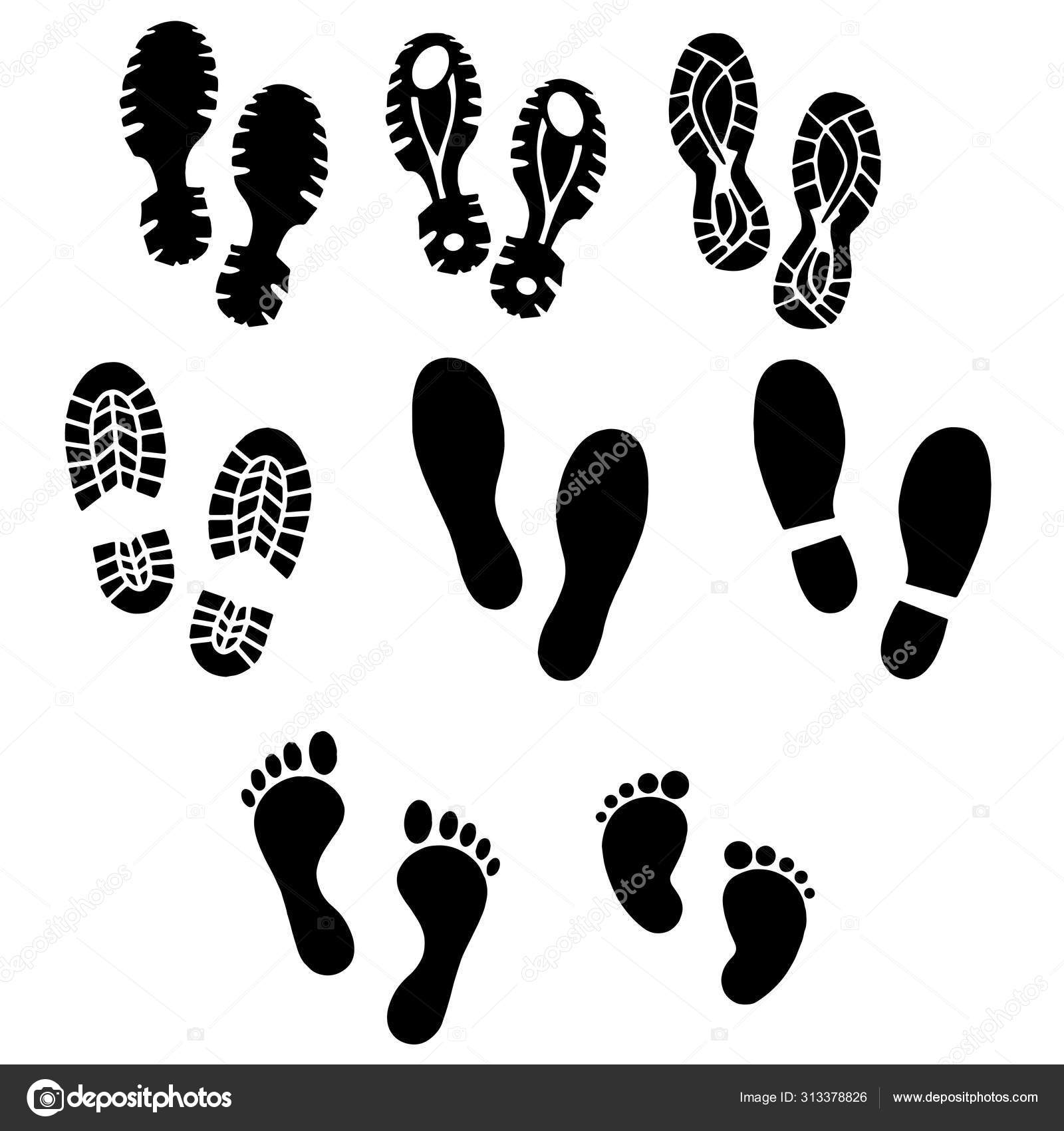 Footsteps icon and legs human steps Vector Stock Vector by 313378826