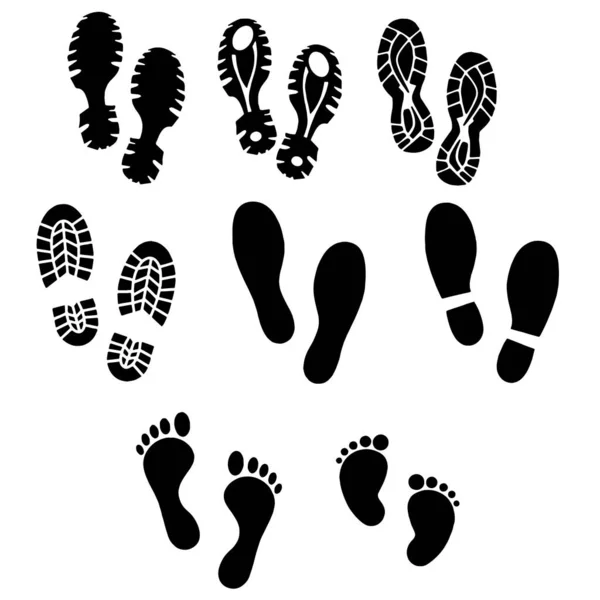 Icono pasos Zapatos y piernas pasos humanos Vector — Vector de stock