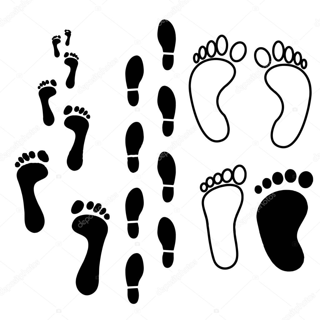 Footsteps icon Shoes and legs human steps Vector