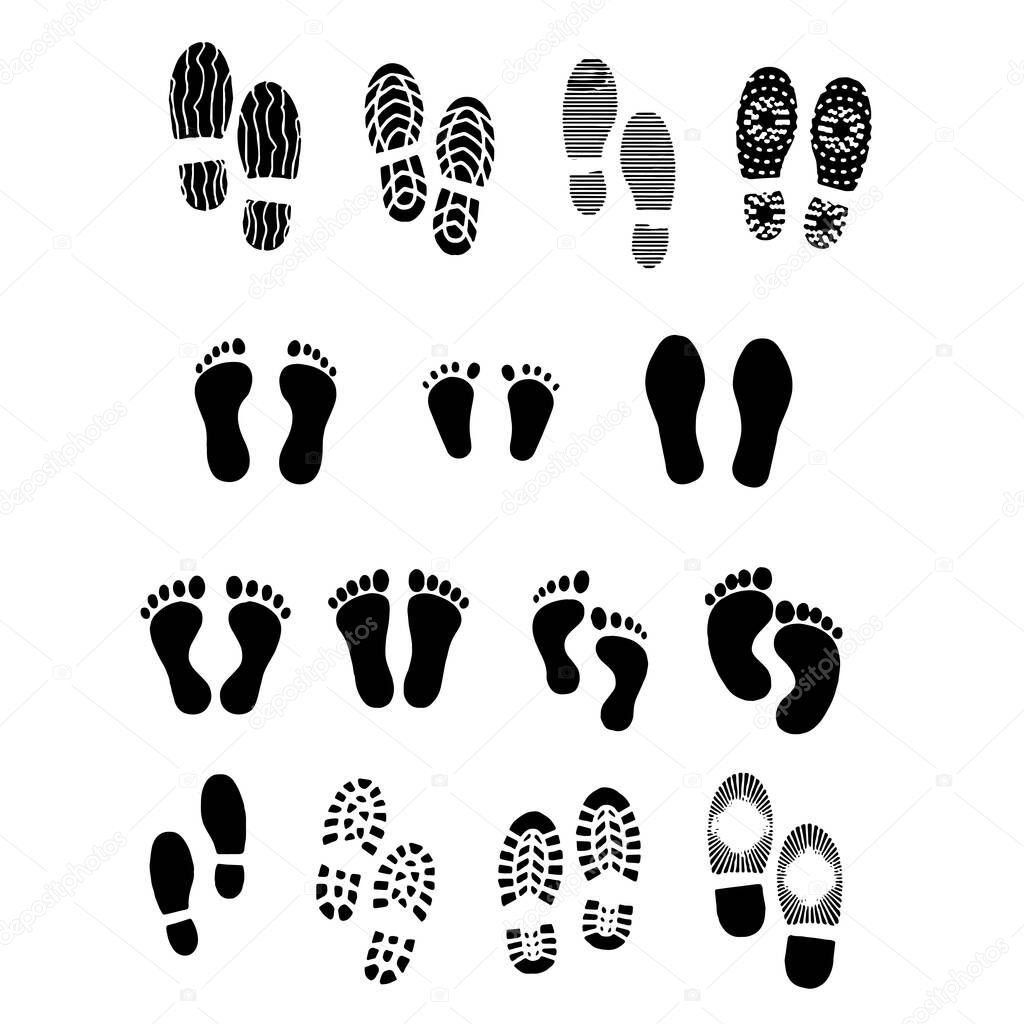 Footsteps icon Shoes and legs human steps Vector