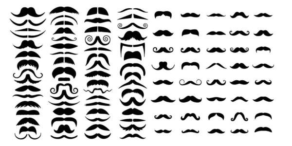 Mustache ikon set vektor enkel illustration design mall eller logotyp — Stock vektor