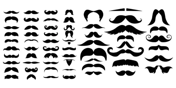 Ícone de bigode Set Vector ilustração simples Design Modelo ou logotipo — Vetor de Stock