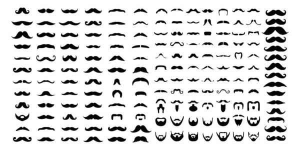 Mustache ikon set vektor enkel illustration design mall eller logotyp — Stock vektor