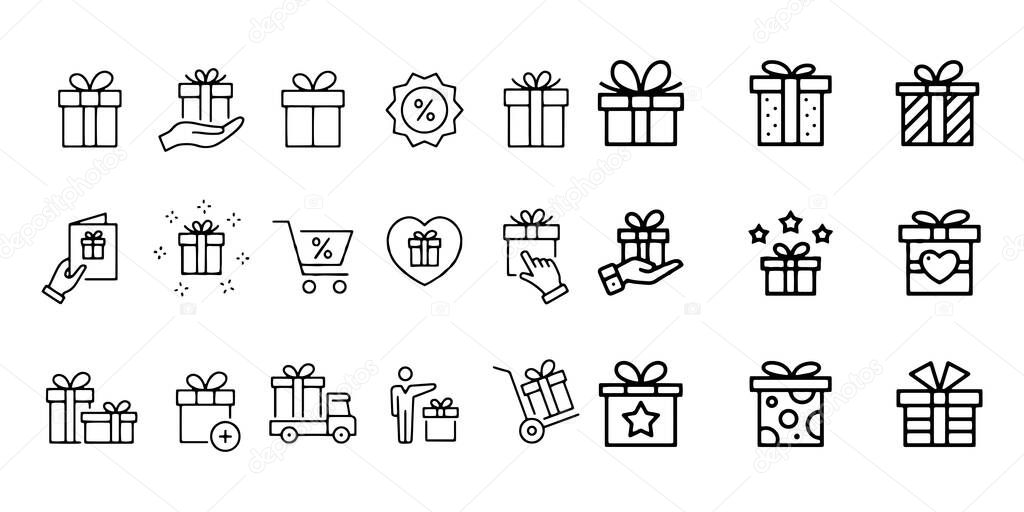 gift box vector icon set illustration on white background