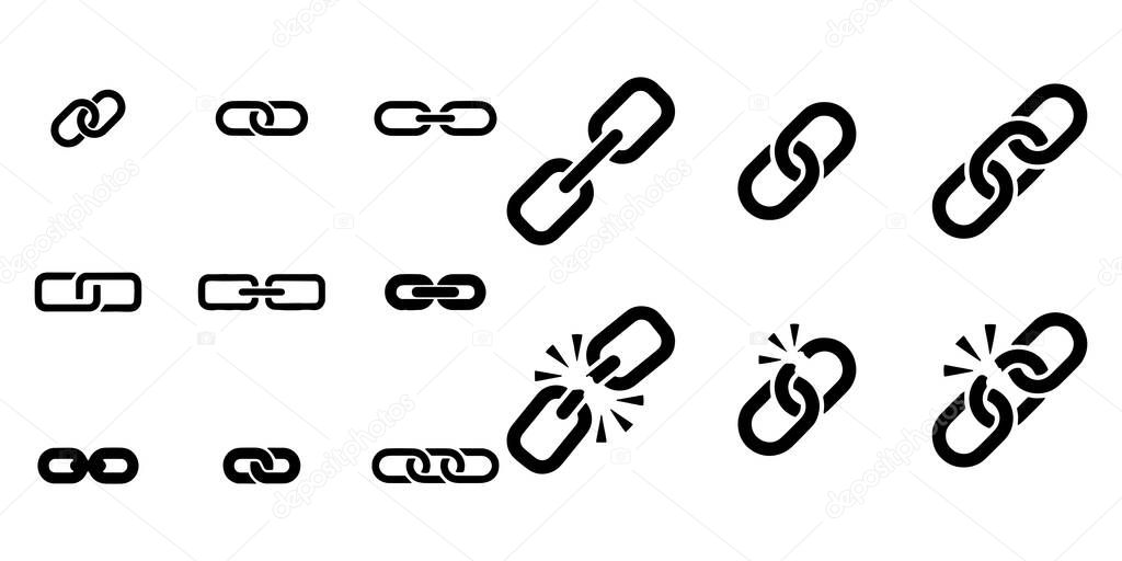 icons of link vector set illustration on white background