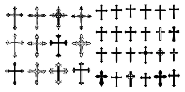 Ορισμός Christian σταυρό διάνυσμα σύμβολο επίπεδη και περίγραμμα στυλ — Διανυσματικό Αρχείο