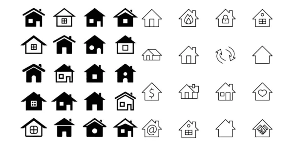 House icon set Vector illustration white background — Stock vektor