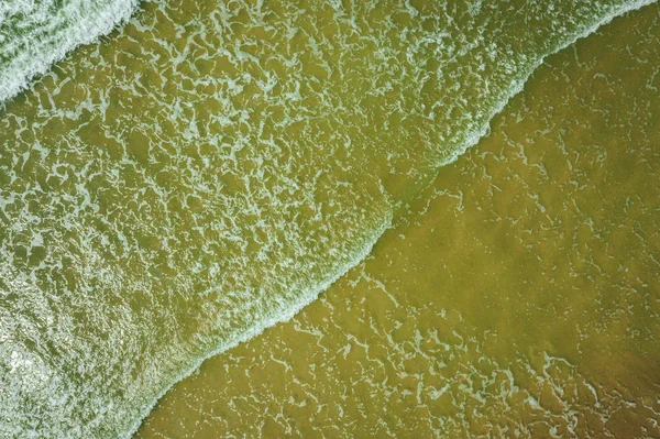 Luchtfoto Van Strand Zee Golven Zand Het Strand Van Baltische — Stockfoto