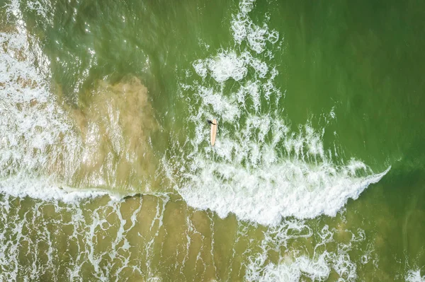 Luchtfoto Van Strand Zee Golven Zand Het Strand Van Baltische — Stockfoto