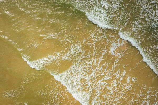 Luchtfoto Van Strand Zee Golven Zand Het Strand Van Baltische — Stockfoto