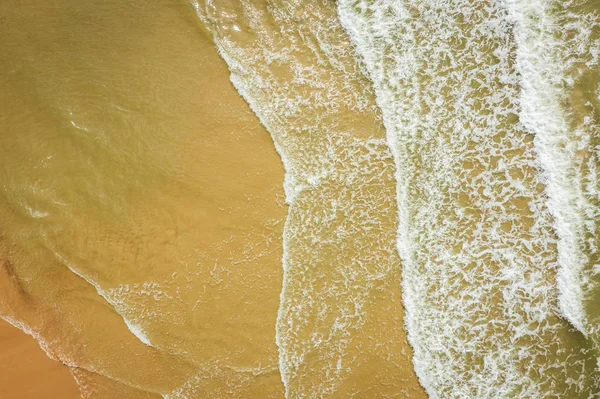 Letecký Pohled Pláž Mořské Vlny Písek Pláži Baltského Pobřeží Pozadí — Stock fotografie