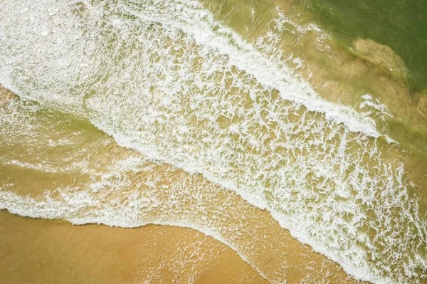 Luchtfoto Van Strand Zee Golven Zand Het Strand Van Baltische — Stockfoto