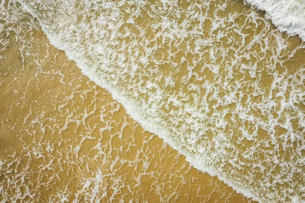 Luchtfoto Van Strand Zee Golven Zand Het Strand Van Baltische — Stockfoto