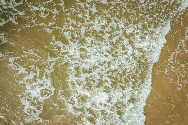 Letecký Pohled Pláž Mořské Vlny Písek Pláži Baltského Pobřeží Pozadí — Stock fotografie