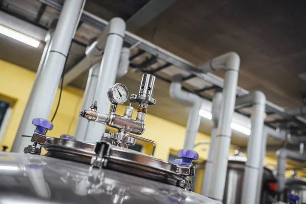 Craft Beer Brewing Equipment Brewery Alcoholic Drink Production — ストック写真