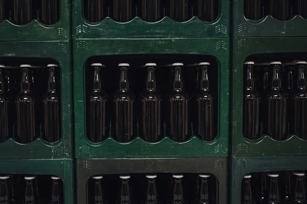 Butelki Szklane Pudełku Browar Rzemieślniczy — Zdjęcie stockowe