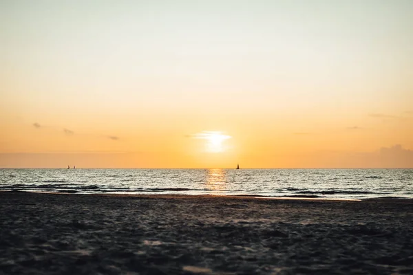 Noite Beira Mar Lindo Pôr Sol — Fotografia de Stock